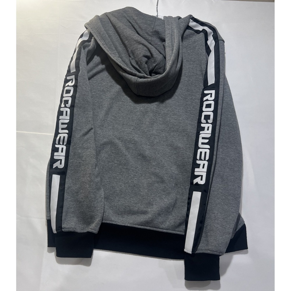 Rocawear Hoodie Mens Medium Gray Y2K Hip Hop Streetwear Full Zip - Picture 2 of 4